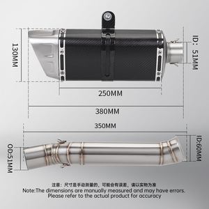 Slip on pour 800MT 2021 2022 <span class=keywords><strong>2023</strong></span> 2024 Moto Échappement <span class=keywords><strong>Escape</strong></span> Moto Modifier Milieu Tube Lien 51MM Tuyau - Product Image 5