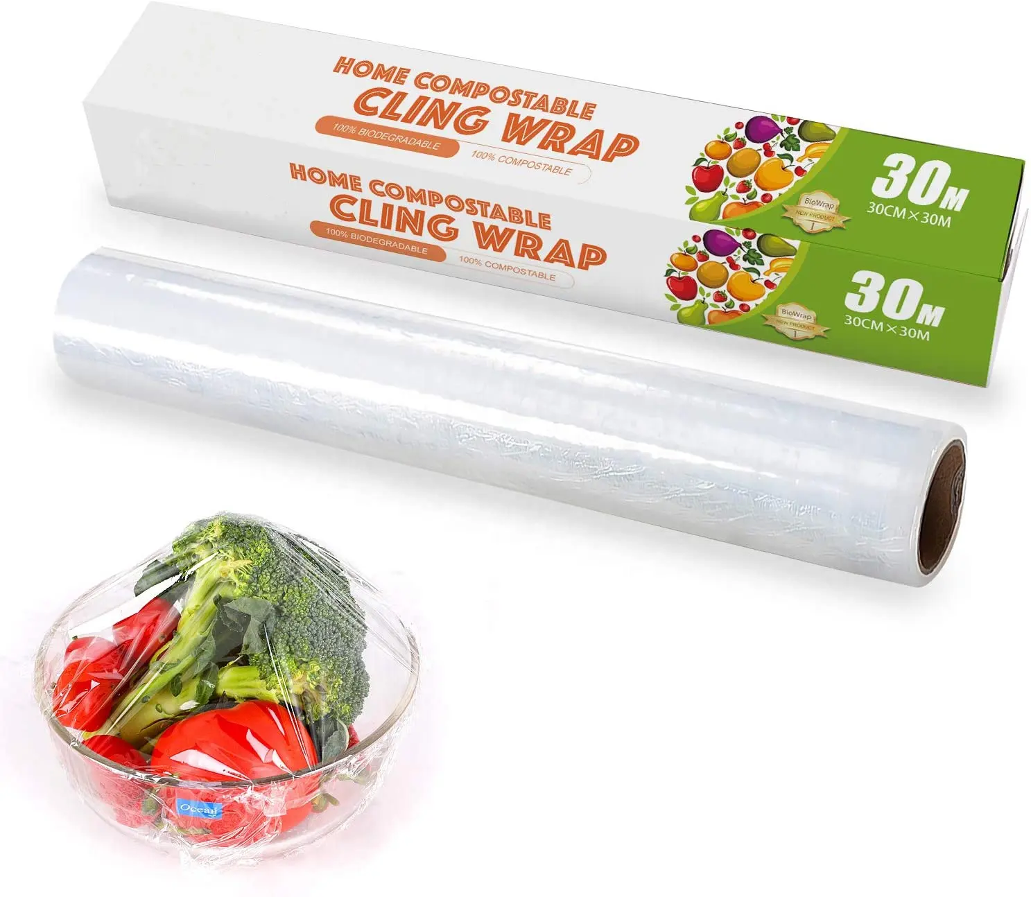 Biologisch Afbreekbaar Wegwerp Plastic Wrap Film Pla Composteerbaar Vershoudfolie Voor Voedsel Plantaardige Wrap Film