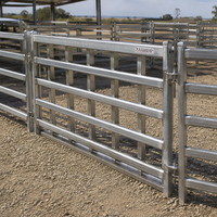 Panneau de clôture en acier pour bétail, 5 rails, galvanisé à chaud, clôture de cour pour bétail, panneaux de corral robustes pour les élevages de bovins