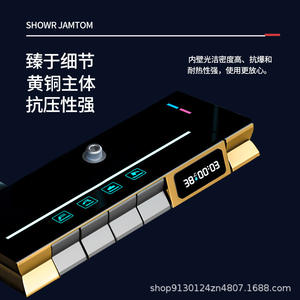 Juego de Ducha Personalizable de Seis Piezas, Rectangular, de Cobre, Termostático, con Pantalla Digital de Control de Temperatura para Baño - Product Image 4