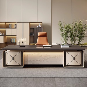 Diseño de pintura convertible de escritorio ejecutivo de lujo moderno para Jefe para apartamento escolar Panel de uso doméstico estilo de madera - Product Image 2