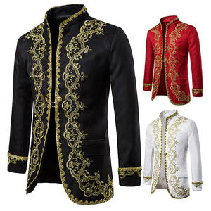 Robe <span class=keywords><strong>de</strong></span> mariée brodée <span class=keywords><strong>or</strong></span> <span class=keywords><strong>de</strong></span> style britannique pour homme Robes <span class=keywords><strong>de</strong></span> mariage col montant <span class=keywords><strong>de</strong></span> luxe vintage - Product Image 3