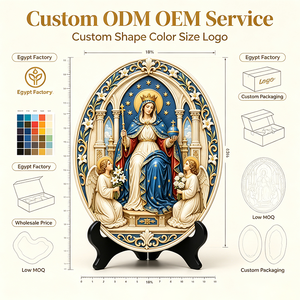 Artisanat en résine personnalisé « Reine de <span class=keywords><strong>Marie</strong></span>, Reine du Ciel », plaque 3D en relief, Art déco, décoration murale pour église catholique, cadeau pour la maison - Product Image 3