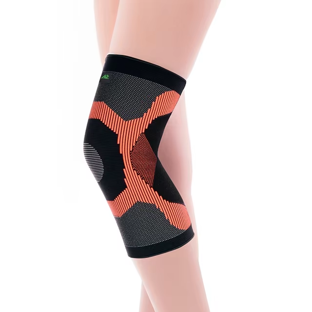 Bamboo Fiber Natual Non-Slip Custom 3D Knitted Compression Knee Brace Compression Knee Support Sport Protection Knee Pad