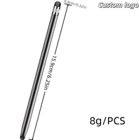 Stylet capacitif double usage en métal pour téléphone portable, tablette, apprentissage, dessin, édition, présentations, écriture YM3004