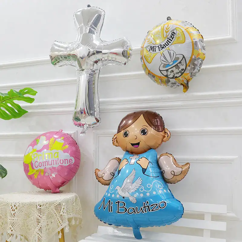 Baby Cruz Foil Balloons Set di palloncini per battesimo per forniture per decorazioni per feste a tema battesimo