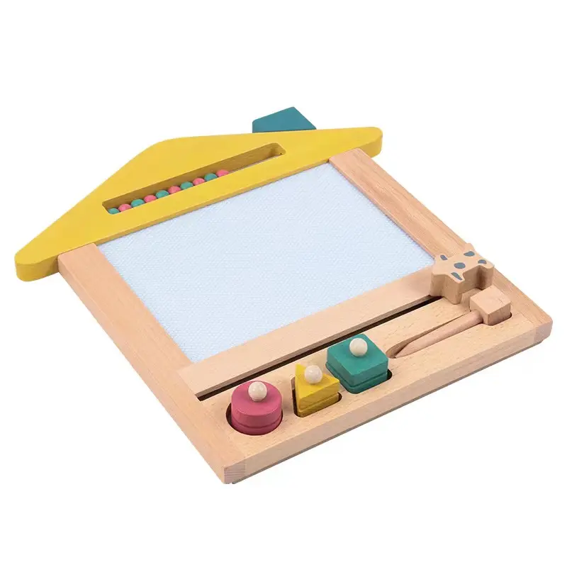 Wooden children's drawing board writing, painting and coloring portable erasable multifunctional graffiti drawing board