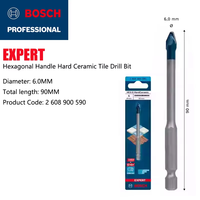 Broca para Cerámica Dura BOSCH EXPERT HEX-9 de 6 mm, 10 Veces Más Duradera, Material de Alta Dureza, Broca para Piedra