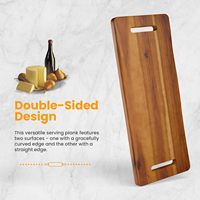 Planche à découper en bois de 24 pouces avec poignée, plateau rectangulaire pour servir la viande, les steaks, les biscuits et les fruits, décoration et présentation