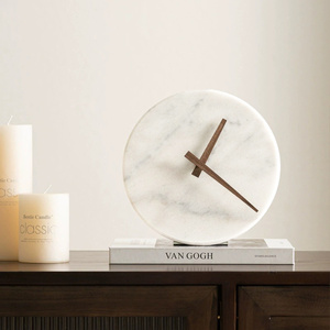Đẹp Bắc Âu tự nhiên Đá Cẩm Thạch Đồng hồ treo tường mặt duy nhất thạch anh hiển thị trang trí tính năng cho phòng khách vẫn còn cuộc sống trang trí nội thất - Product Image 2