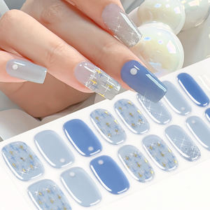 16 autocollants/feuille de gel semi-durci coloré pour ongles, bandes de vernis à ongles à couverture complète, longue durée, sans cuisson, <span class=keywords><strong>d</strong></span>écalcomanies pour ongles - Product Image 6