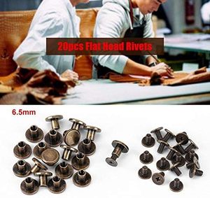 Sets Brass Flat Head Button <b>Studs</b> Mm Bronze Leathercraft Screw Rivets For Belts <b>Bags</b> Shoes Rotatable DIY Leather Hardware With N - Product Image 4