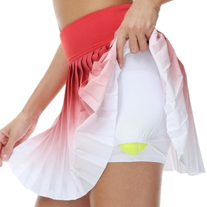 Jupe de Tennis plissée de couleur dégradée taille haute pour femmes âgées jupes de Golf poches Culottes athlétiques respirantes pour l'entraînement - Product Image 4