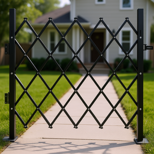 Puerta de Seguridad Plegable de Acero Tipo Acordeón de 66 x 48 Pulgadas, Retráctil, Control Manual, Uso Exterior, Diseño Industrial - Product Image 2