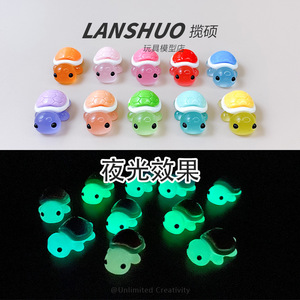 Lanshuo - Juego de Joyería DIY de Resina con Forma de Tortuga de Dibujos Animados, Miniatura que Brilla en la Oscuridad, Decoración para el Hogar, Manualidades de Plástico con Forma de Animal - Product Image 1