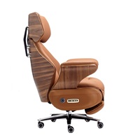 Chaise de bureau exécutive moderne électrique intelligente de luxe avec fonction de massage, dossier incurvé, ergonomique, inclinable, en bois, pour le bureau à domicile
