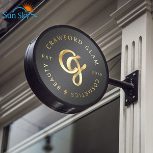 Ngoài trời Acrylic vòng tròn sáng hộp đèn quảng cáo cửa hàng dẫn ánh sáng Hộp signage - Product Image 1