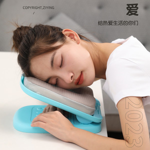 Oreiller de sieste portable en forme de U pour étudiants, en soie glacée et mousse à mémoire de forme, oreiller de massage multifonctionnel, vert menthe, rose, gris spatial - Product Image 2