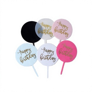 ท็อปเปอร์เค้กอะคริลิกรูปวงกลมลายฮาโลวีนสีชมพูและสีฟ้า ขายดี สำหรับงานฉลองวันเกิด - Product Image 2
