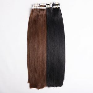 Commercio all'ingrosso vergine cuticola intatta tessuto di pelle <span class=keywords><strong>capelli</strong></span> <span class=keywords><strong>extension</strong></span> naturale doppio disegnato nastro grezzo in <span class=keywords><strong>veri</strong></span> <span class=keywords><strong>capelli</strong></span> umani brasiliani marrone scuro - Product Image 2