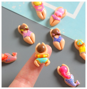 Diy miniatura limo artesanía suministros resina Flatback natación personas niña mujer niño hombres Mar Océano encantos <span class=keywords><strong>sirena</strong></span> Kawaii cabujón - Product Image 2