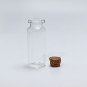 Wholesale Mini Wishing <b>Bottle</b> 5ml 10ml 15ml 20ml 25ml Clear Glass Vials Custom Logo Screen Printed Cosmetic Packaging <b>Cork</b> - Product Image 3