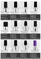 Flacons carrés transparents en verre pour vernis à ongles, imprimés en sérigraphie, contenants de distribution pour vernis gel vides - 5ml/10ml/15ml