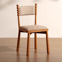 Chaise de salle à manger moderne en bois de caoutchouc avec dossier en tissu chenille doux, style nordique, pour la maison, l'hôtel et la restauration