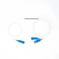 Divisor PLC de Fibra Óptica de 2 Vías y 0.9mm 1:2, Mini Tubo de Acero, Conector LC APC, FTTH, 1 Año de Garantía, OEM