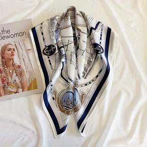 100% çiçek desen ipek eşarplar 68*68cm kare ipek eşarp kadınlar için profesyonel dekoratif yaz rahat güneş koruyucu eşarp - Product Image 4