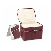 Trousse de Maquillage en PU Couleurs Personnalisables, Boîte de Rangement Duo Tendance avec Séparateur Amovible, Fermeture Éclair, Sac à Pinceaux Cosmétiques, Vente Chaude