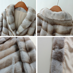 Abrigo Corto de Invierno Casual para Mujer, de Piel de Visón Finlandesa, Resistente al Viento, con Forro de Poliéster, Color <span class=keywords><strong>Chinchilla</strong></span> - Product Image 5