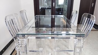 Acryl-Möbel Klarer Langer Esstisch 4 Beine Transparenter Acryl-Tisch