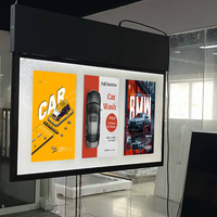 Écran LCD publicitaire double face suspendu pour intérieur, 4s 55 pouces, affichage numérique pour fenêtre/plafond, kiosque, SDK, 1 an