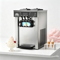 Machine à glace molle 3 saveurs 110V de bureau modèle 168 en acier inoxydable 1300W certifiée Energy Star pour usage commercial