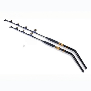 Canne à pêche à <span class=keywords><strong>la</strong></span> traîne haute qualité 50/80/130 lb, robuste, 1,54 m, en carbone, avec poignée courbée et guides <span class=keywords><strong>de</strong></span> poulie Taiwan PAC BAY - Product Image 6