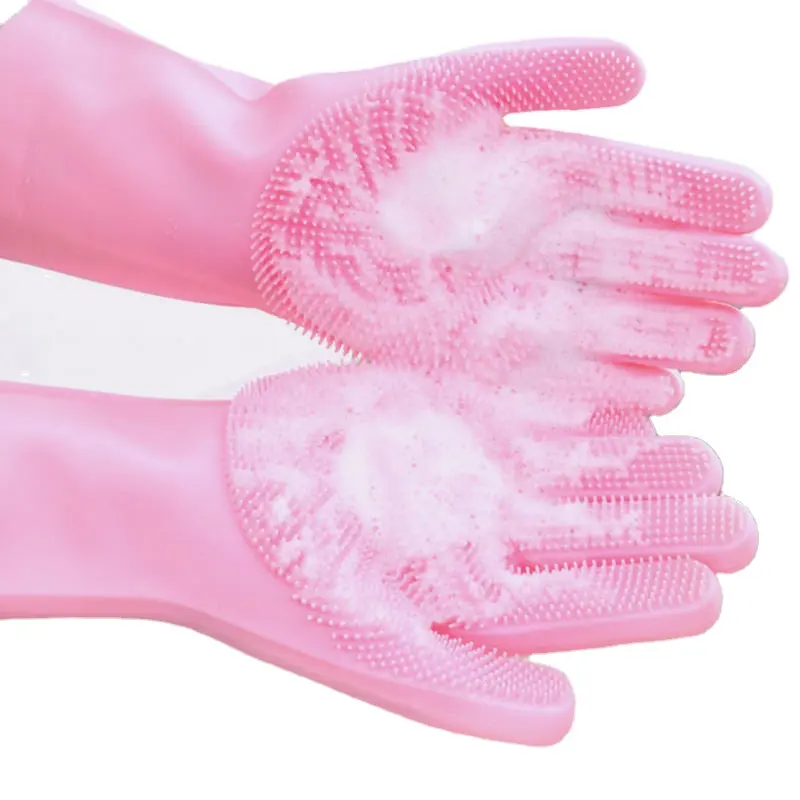 Glove Silicone High Quality Reusable Household Kitchen Non-slip Waterproof Silicone Glove Brush For Dishwashing