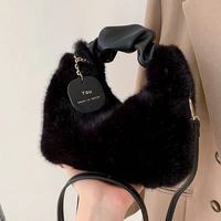 Sac à main pour femmes en fausse fourrure noir et blanc, sac de shopping réutilisable laminé, sac à bandoulière pour femme