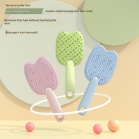 Peigne de massage double face pour animaux de compagnie, grattoir à poils lâches en PP, forme crème glacée pour toilettage de chats et chiens, vente en gros