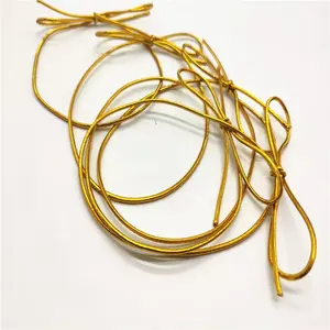 Altın Lurex elastik kordon lüks kablosu demir örgülü