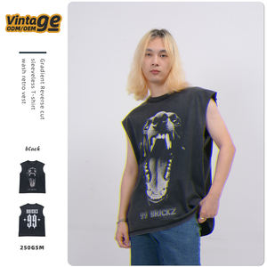 Camiseta lavada con gradiente para Hombre, Camiseta <span class=keywords><strong>sin</strong></span> mangas personalizada Vintage Lisa desgastada, Camiseta <span class=keywords><strong>Sin</strong></span> Mangas Para Hombre - Product Image 1