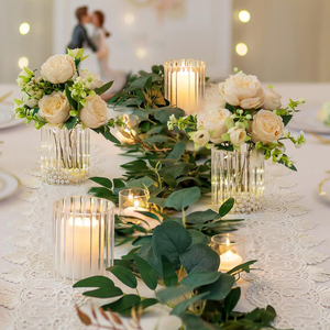 Set di 6 Piccoli Vasi <span class=keywords><strong>in</strong></span> Vetro Scanalato per <span class=keywords><strong>Fiori</strong></span>, Contenitori <span class=keywords><strong>in</strong></span> Vetro Trasparente per Matrimoni, Natale e Decorazioni per la Casa - Product Image 5