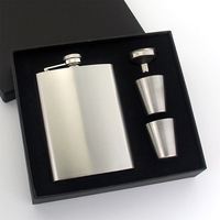 Ensemble de flacons à liqueur en acier inoxydable de 7 oz et 8 oz avec entonnoir, coffret cadeau pour homme, flacon à whisky personnalisé avec logo