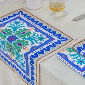 Serviettes en tissu de coton à motif personnalisé, bord ourlé, pour dîner, hôtel, banquet, projets de linge de table - Product Image 1