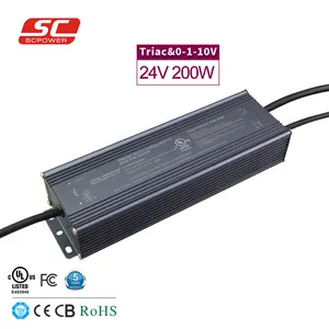 100-277V Stock Waterproof 8.33 eine Triac Dimmable LED Transformer 200 W 24 volt