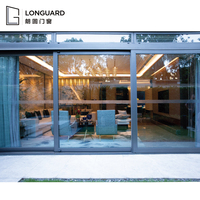 Porte coulissante en aluminium sur mesure avec double vitrage trempé, certifiée ISO, étanche et antivol, pour jardin intérieur, balcon, cour