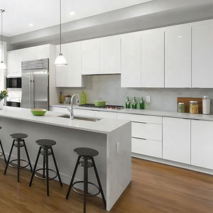 Europäische Shaker-Küchenschrank-Sets, komplett und montagefertig, Foshan China Melaminharzplatte Edelstahl für Außenküchen - Product Image 5