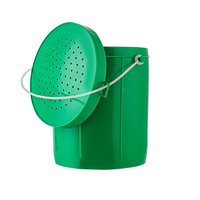 Pêche en plastique Petit seau de ver de terre Portable Leurre à main Seau d'appât Respirant Ver rouge Boîte d'appâts vivants frais