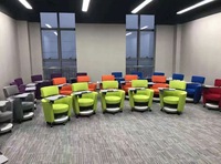 Chaise de formation de luxe individuelle pour groupe de travail, avec tablette, chaise de bureau pivotante à succès commercial