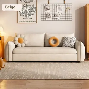 Sofa tempat tidur multifungsi, kain teknologi sofa ruang tamu Skandinavia